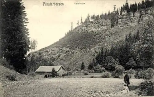 Ak Finsterbergen Friedrichroda im Thüringer Wald, Hainfelsen