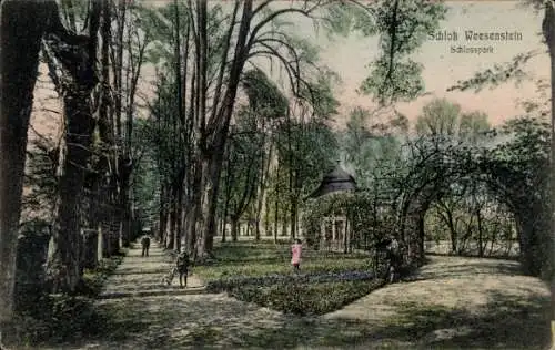 Ak Weesenstein im Müglitztal Sachsen, Schloss Weesenstein, Schlosspark