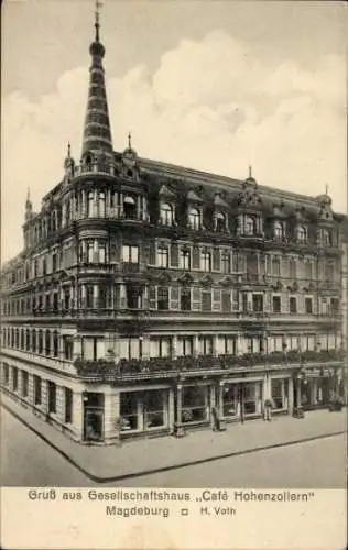 Ak Magdeburg an der Elbe, Gesellschaftshaus Cafe Hohenzollern