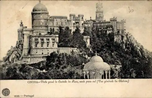 Ak Cintra Sintra Portugal, Vista geral do Castello da Pena