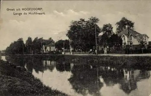 Ak Hoofddorp Haarlemmermeer Nordholland Niederlande, entlang der Hoofdvaart