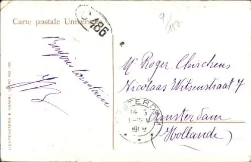 Ak Alexandria Ägypten, Rue Cheriff Pacha, Straßenpartie