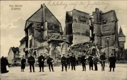 Ak Święta Lipka Heiligelinde Ostpreußen, Am Markt, Kriegszerstörungen, I. WK