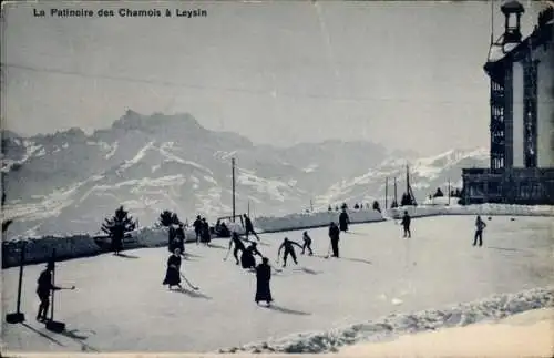 Ak Leysin Kanton Waadt, Eisbahn Gämsen