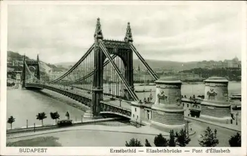 Ak Budapest Ungarn, Elisabethbrücke