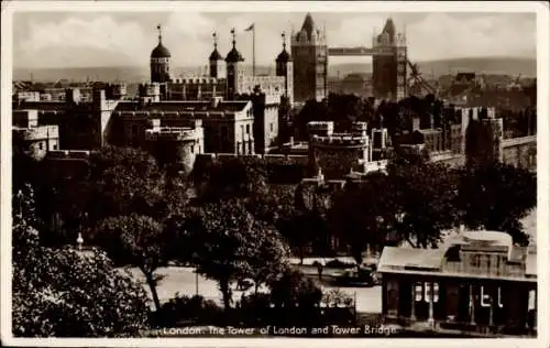 Ak London Stadt England, Tower of London, Tower Bridge