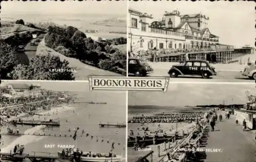 Ak Bognor Regis West Sussex England, Bury Hill, Pier, East Parade