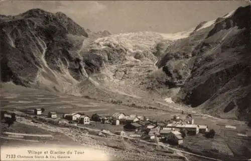 Ak Genf Schweiz, Dorf, Glacier du Tour