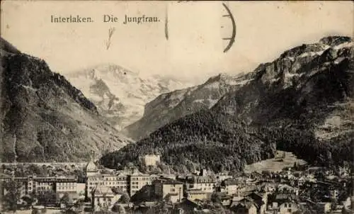 Ak Interlaken Kanton Bern Schweiz, Teilansicht, Jungfrau