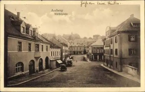 Ak Arzberg in Oberfranken, Marktplatz