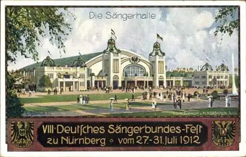 Künstler Ak Schmidt, Nürnberg in Mittelfranken Bayern, VIII. Deutsches Sängerbundesfest 1912