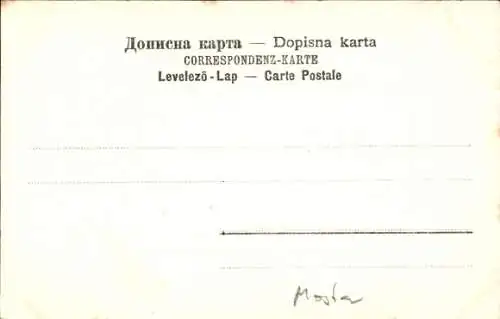 Ak Mostar Bosnien Herzegowina, Stadtansicht, Türke mit Weib