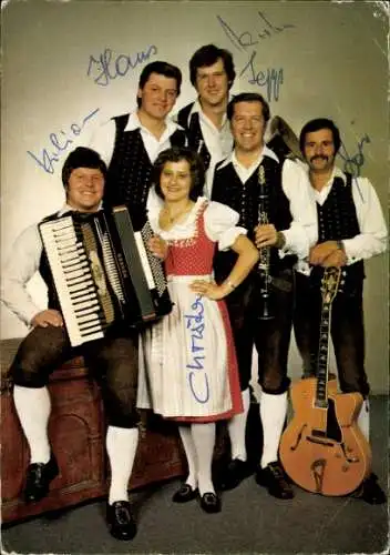 Ak Musikgruppe Das Original Berglandecho, Gruppenbild, Autogramme