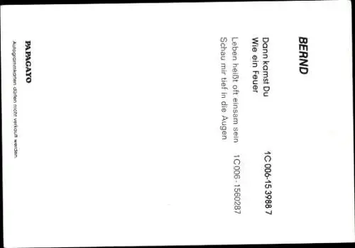 Ak Sänger Christian Bern, Portrait, Autogramm