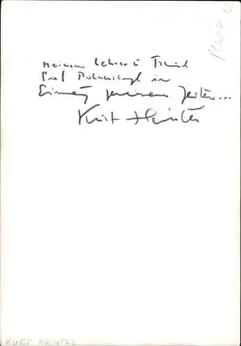 Ak Schauspieler Kurt Heintel, Portrait, Autogramm