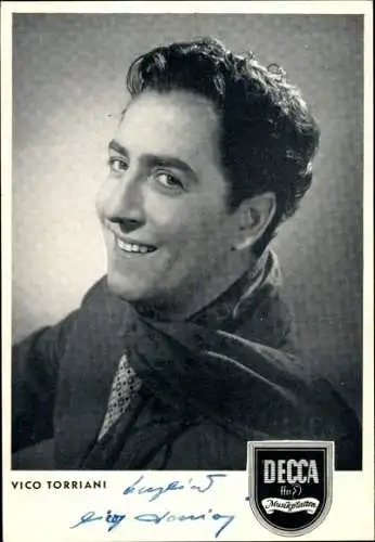 Ak Schauspieler und Sänger Vico Torriani, Portrait, Autogramm