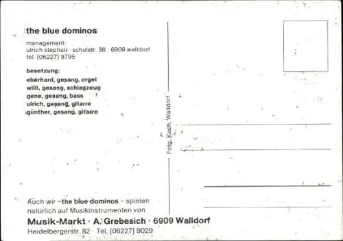 Ak Musikgruppe The Blue Dominos, Gruppenbild, Autogramme