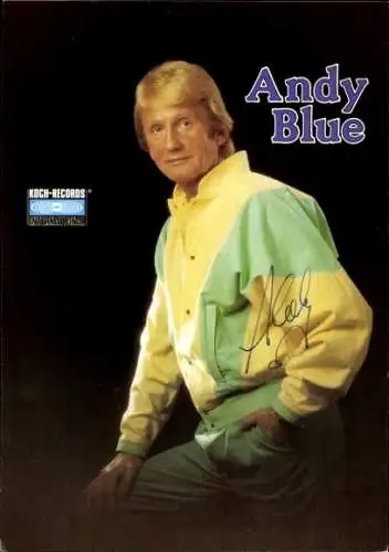 Ak Sänger Andy Blue, Portrait, Koch-Records, Autogramm