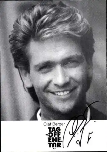 Ak Sänger Olaf Berger, Portrait, Tag der Offenen Tür, Autogramm