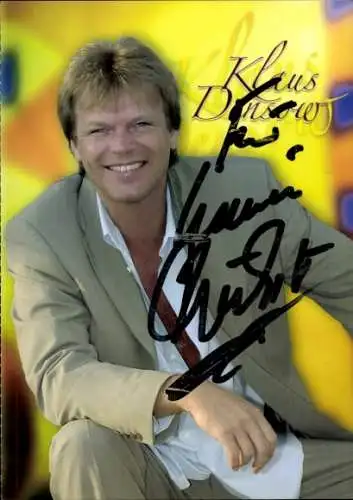 Ak Sänger Klaus Densow, Portrait, Autogramm