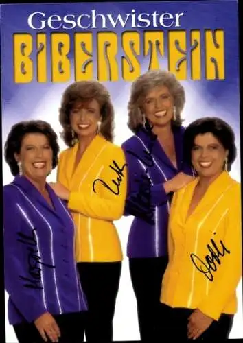 Ak Musikgruppe Geschwister Biberstein, Gruppenbild, Autogramm