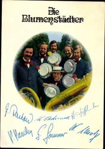 Ak Musikgruppe Die Blumenstädter, Gruppenbild, Autogramm