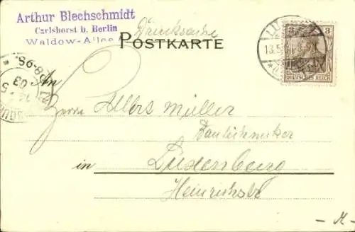 Litho Junge Frau in Spreewälder Tracht, Ruderboot