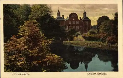 Ak Borbeck Essen im Ruhrgebiet, Schloss Borbeck, Teichpartie