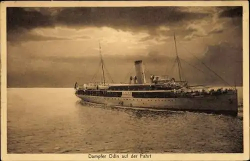 Ak Dampfer Odin auf der Fahrt, Kaiserliche Marine