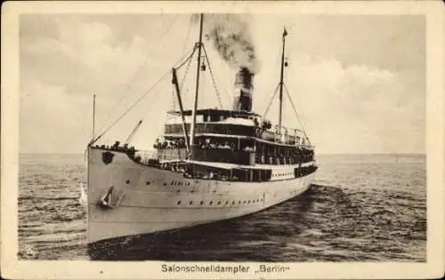 Ak Salonschnelldampfer Berlin, Swinemünder Dampfschifffahrts AG