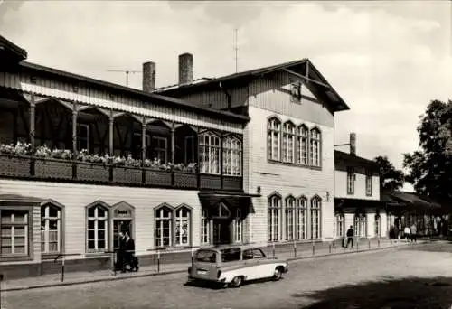 Ak Thale im Harz, Bahnhof, Auto