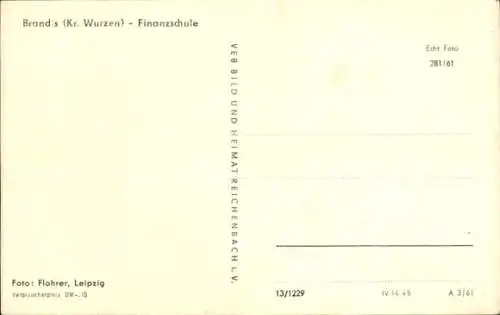 Ak Brandis in Sachsen, Partie an der Finanzschule