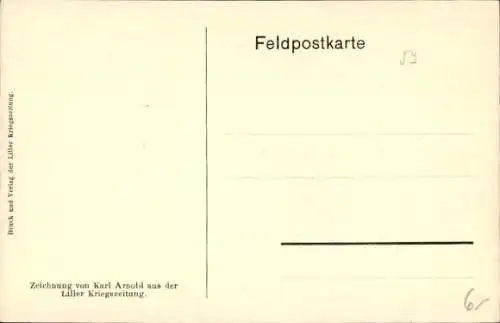 Künstler Ak Karl Arnold, Neue flandrische Kacheln, Liller Kriegszeitung, Propaganda 1. WK