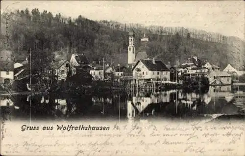 Ak Wolfratshausen in Oberbayern, Teilansicht, Kirche