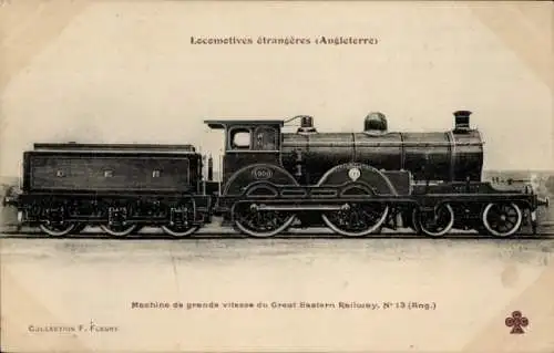 Ak Britische Eisenbahn, England, Dampflokomotive Great Eastern Railway, No. 13
