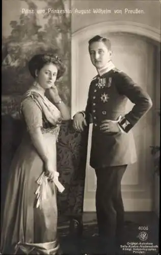 Ak Prinz August Wilhelm von Preußen, Prinzessin Alexandra Viktoria, NPG 4006