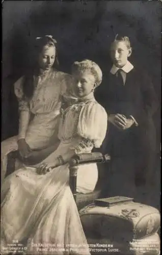 Ak Kaiserin Auguste Viktoria, Prinzessin Victoria Luise von Preußen, Prinz Joachim von Preußen