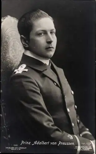 Ak Prinz Adalbert von Preußen, Marineuniform, Schulterklappen