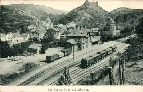 Ak Altenahr im Ahrtal, Teilansicht, Bahnhof, Gleisanlagen