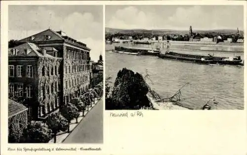 Ak Neuwied am Rhein, Haus für Berufsgestaltung d. Lebensmitteleinzelhandels, Blick auf den Rhein