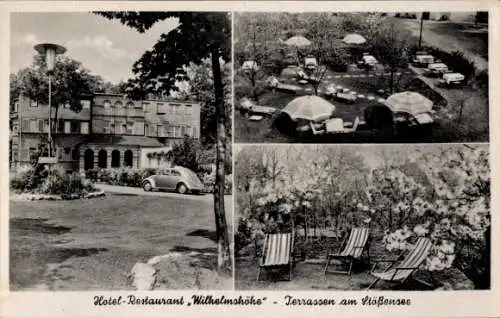 Ak Berlin Spandau, Hotel Restaurant Wilhelmshöhe, Terrassen am Stößensee