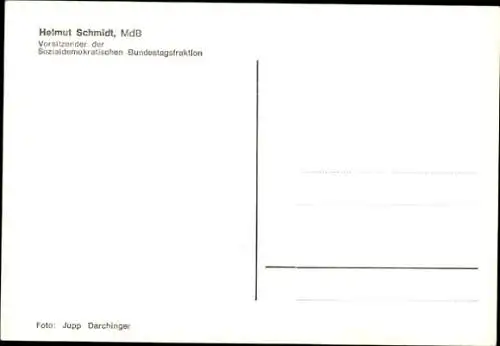 Ak Politiker Helmut Schmidt, Porträt, Autogramm