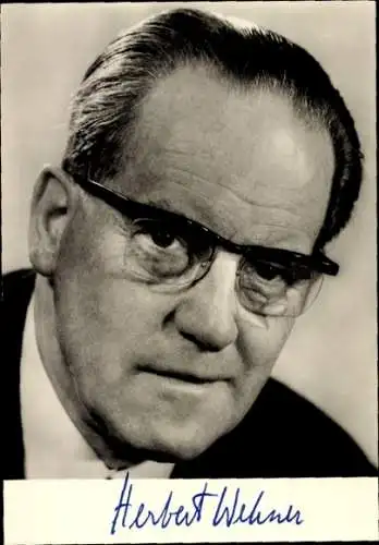 Ak Stellvertretender Vorsitzender der SPD, Herbert Wehner, Portrait, Autogramm