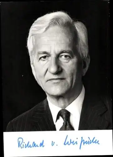 Foto Ak Richard von Weizsäcker, Portrait, Autogramm