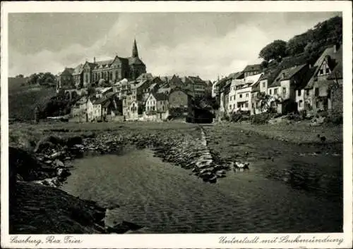 Ak Saarburg an der Saar Bezirk Trier, Unterstadt mit Leukmündung