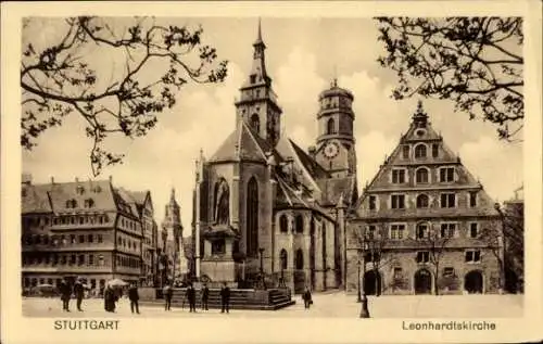 Ak Stuttgart in Württemberg, Leonhardtskirche