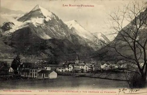 Ak Pierrefitte Nestalas Hautes Pyrénées, Vue generale au Printemps