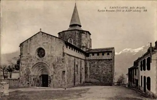 Ak Saint Savin Hautes-Pyrénées, Eglise Romane