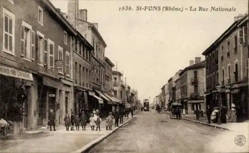Ak Saint Fons Rhône, Rue Nationale