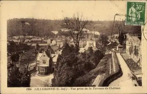 Ak Lillebonne Seine Maritime, Vue prise de la Terrasse du Chateau